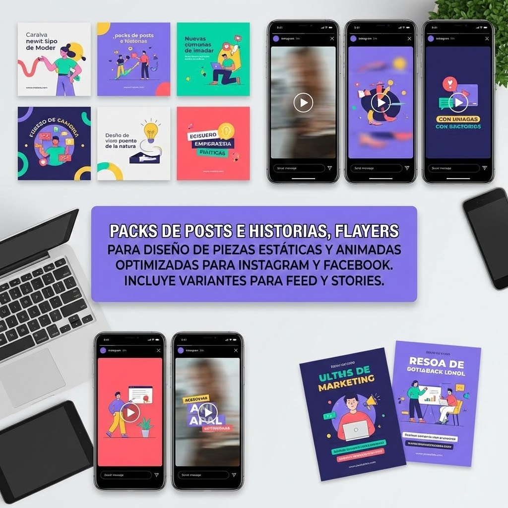 Diseños de posts e historias para redes sociales