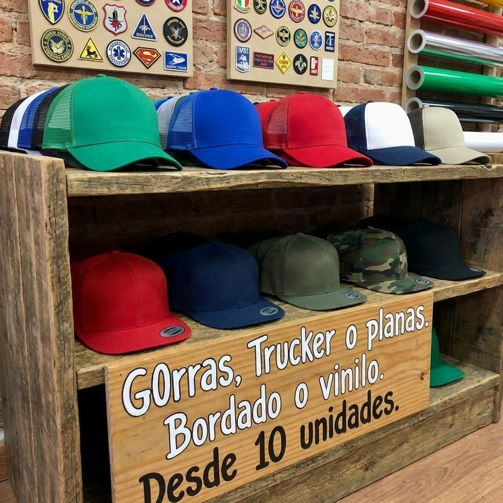 Gorra con marca bordada