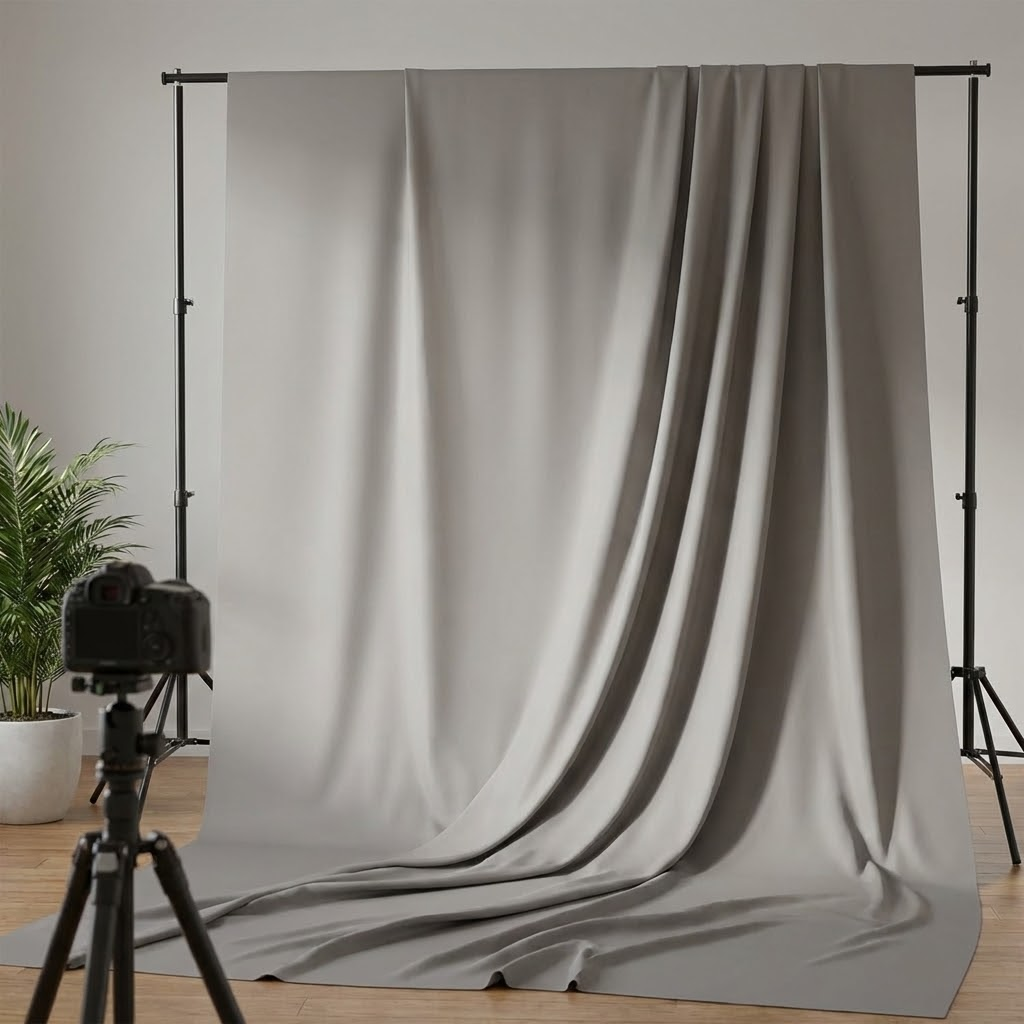 Banner de tela en interior de local