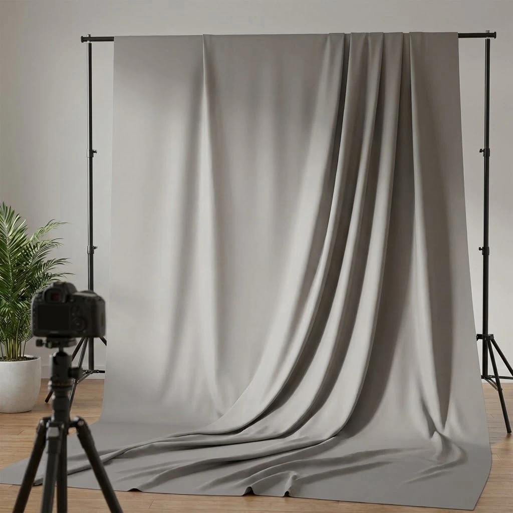 Banner de tela en interior de local